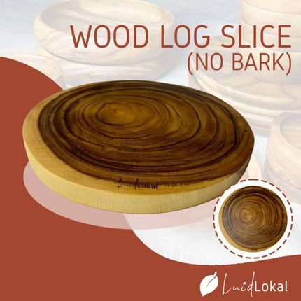 Luid Lokal Rustic Log Slice No Bark Serving Board 10 and 12 inches Acacia Wood