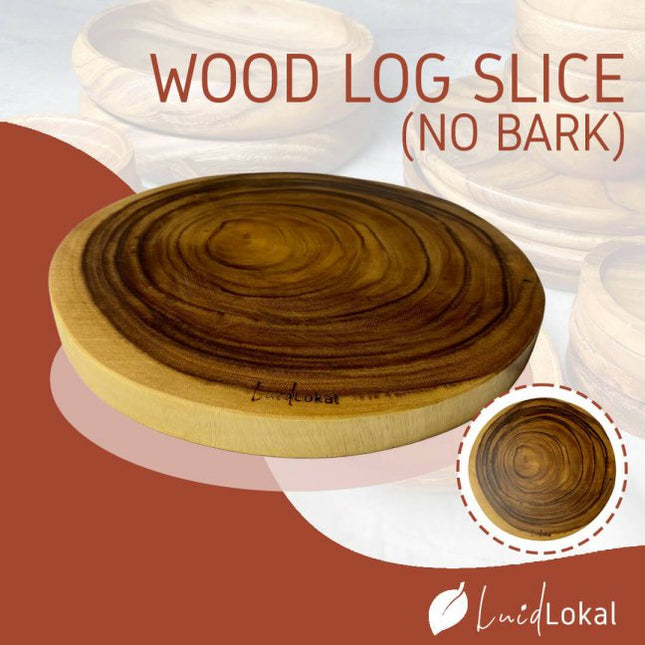 Luid Lokal Rustic Log Slice No Bark Serving Board 10 and 12 inches Acacia Wood