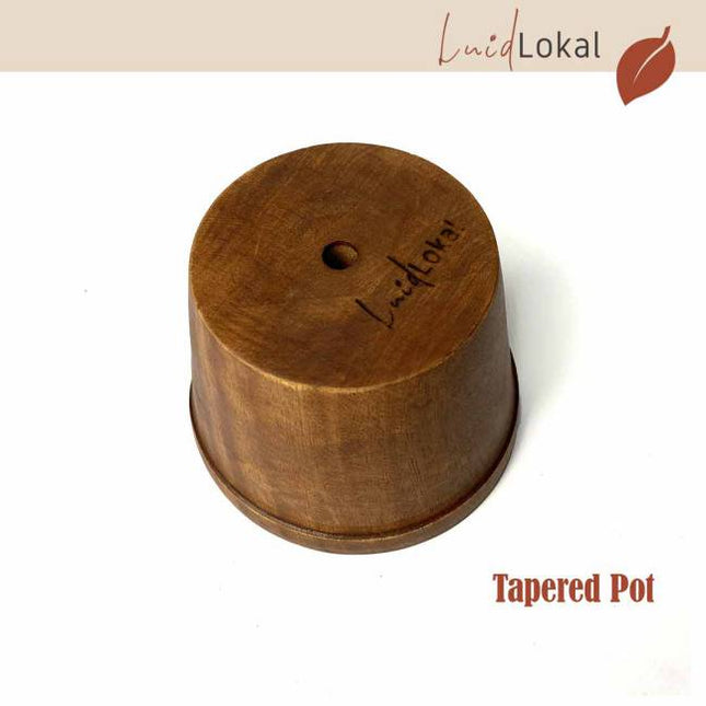 Luid Lokal Tapered Plant Pot Flower Succulent Indoor Planter Acacia Wood