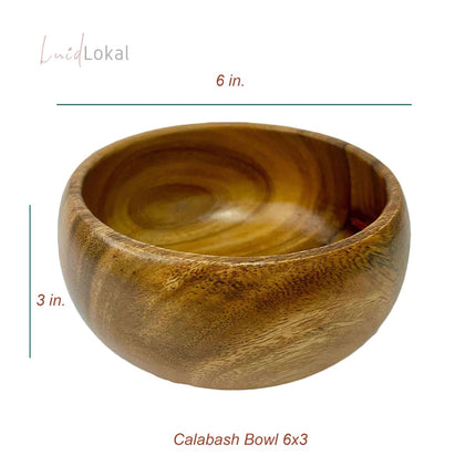 Luid Lokal Calabash Bowls Salad Snack Dish Server Acacia Wood