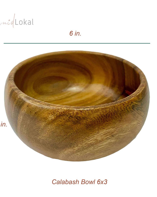 Luid Lokal Calabash Bowls Salad Snack Dish Server Acacia Wood