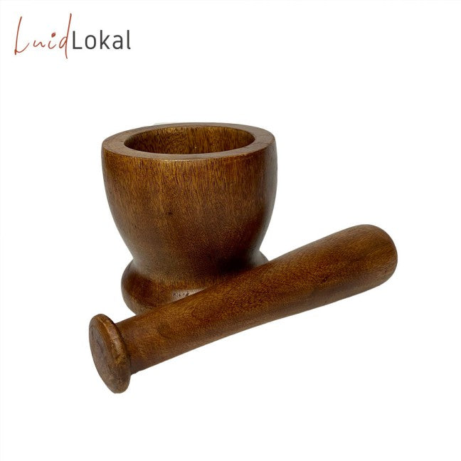 Luid Lokal Mortar and Pestle Grinder Crusher Acacia Wood