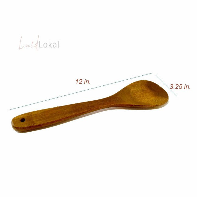 Luid Lokal Flat Rounded Cooking Spoon Acacia Wood