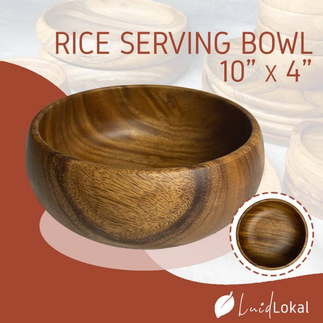 Luid Lokal Rice Salad Calabash Bowl Salad Soup Server Acacia Wood