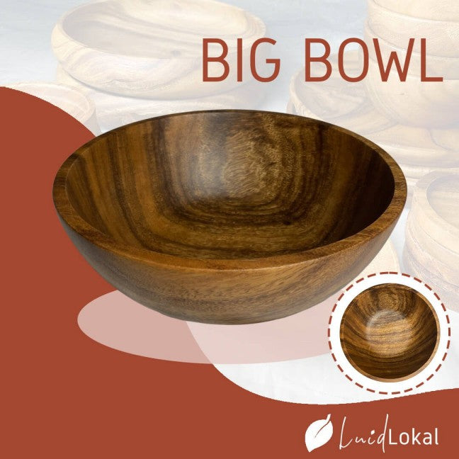 Luid Lokal  Big Serving Bowl Salad Fruits Acacia Wood