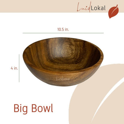 Luid Lokal  Big Serving Bowl Salad Fruits Acacia Wood