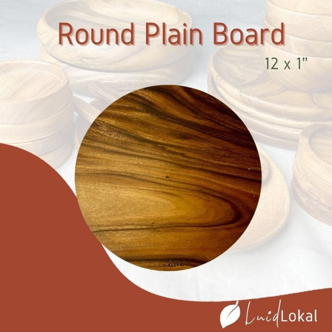 Luid Lokal Round Plain Chopping Board Slab Acacia Wood