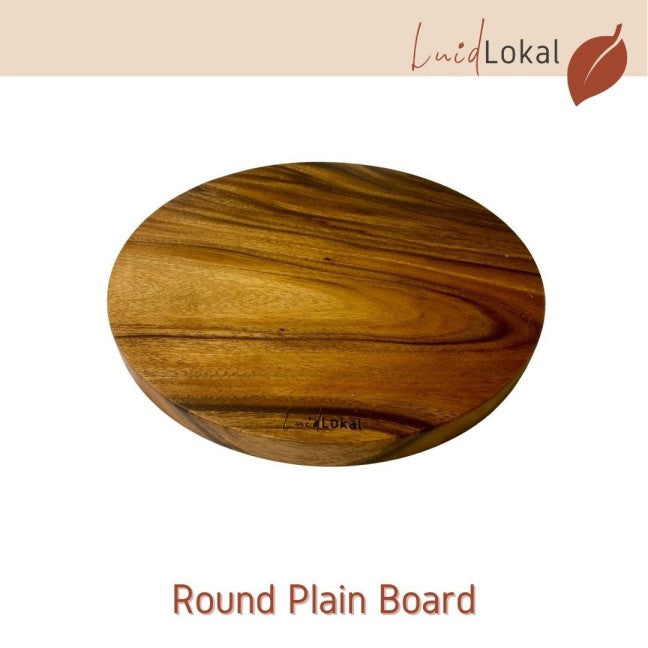 Luid Lokal Round Plain Chopping Board Slab Acacia Wood