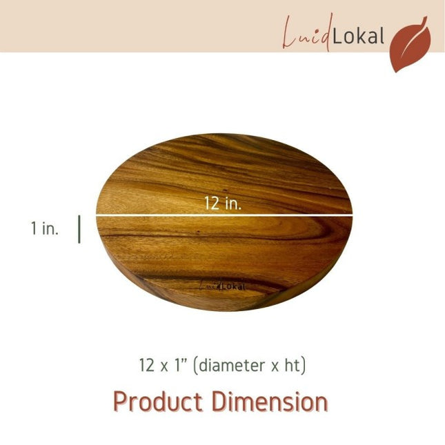 Luid Lokal Round Plain Chopping Board Slab Acacia Wood