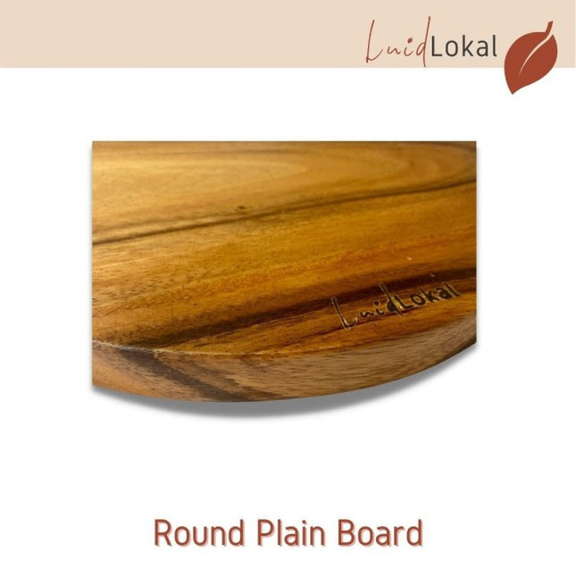 Luid Lokal Round Plain Chopping Board Slab Acacia Wood