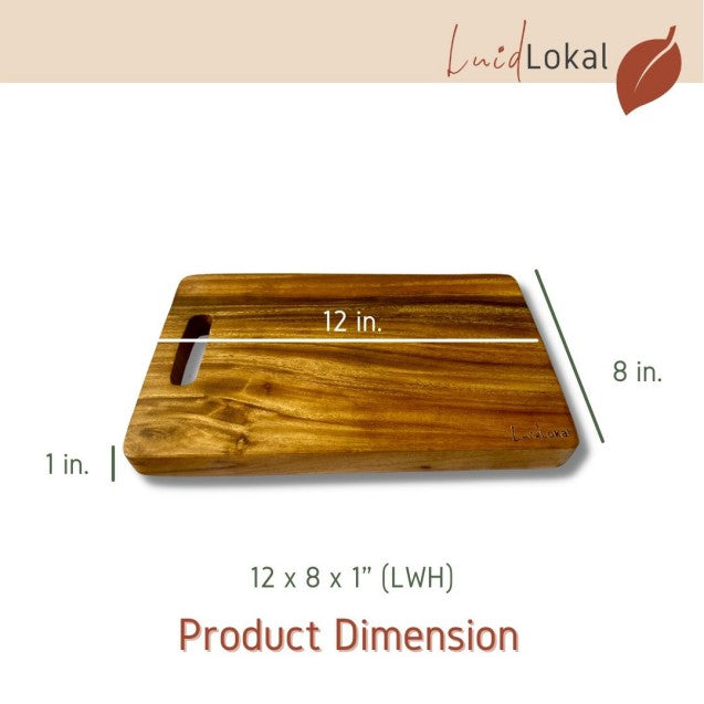 Luid Lokal Classic Rectangle Chopping Cutting Board with Handle Acacia Wood