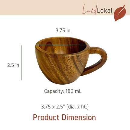 Luid Lokal Tea Cup Set Coffee Espresso Milk Acacia Wood