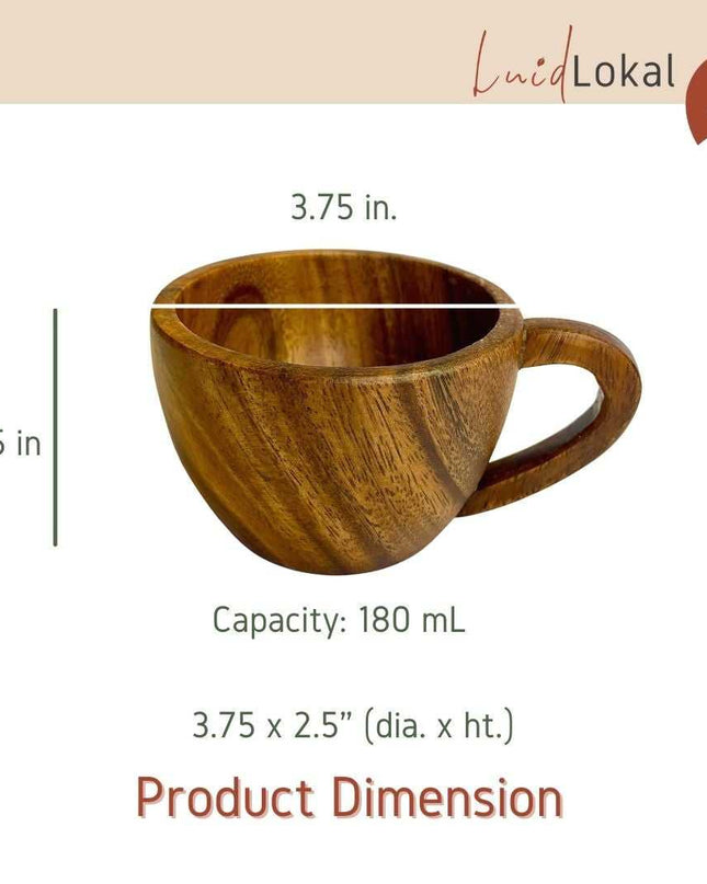 Luid Lokal Tea Cup Set Coffee Espresso Milk Acacia Wood