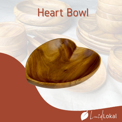 Luid Lokal Heart Bowl Chips Server Jewelry Keys Coins Container Limited Edition Acacia Wood