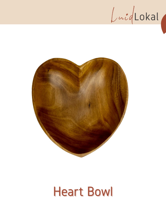 Luid Lokal Heart Bowl Chips Server Jewelry Keys Coins Container Limited Edition Acacia Wood