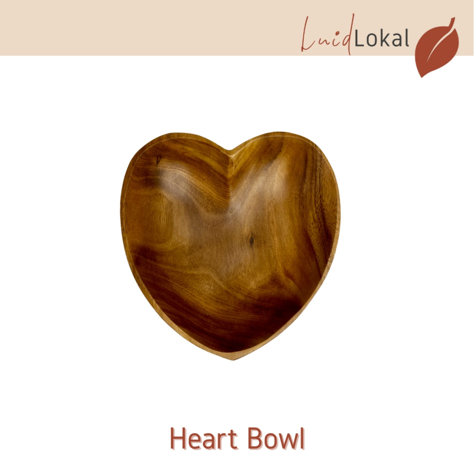 Luid Lokal Heart Bowl Chips Server Jewelry Keys Coins Container Limited Edition Acacia Wood