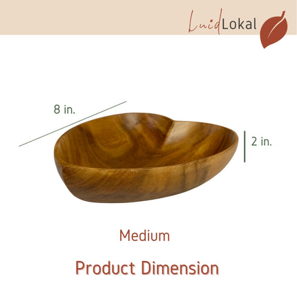 Luid Lokal Heart Bowl Chips Server Jewelry Keys Coins Container Limited Edition Acacia Wood