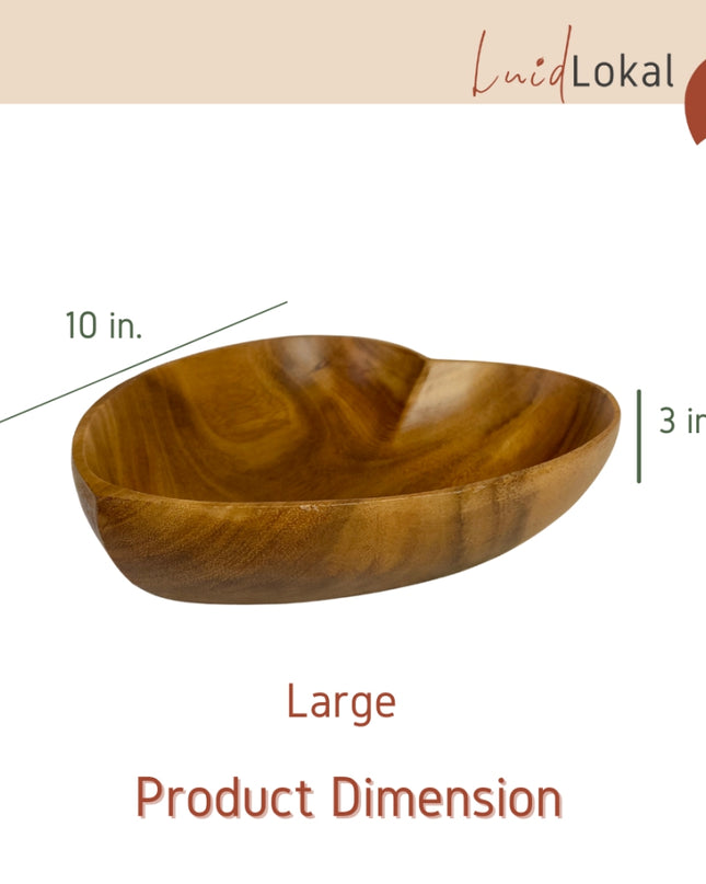 Luid Lokal Heart Bowl Chips Server Jewelry Keys Coins Container Limited Edition Acacia Wood