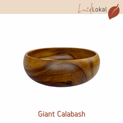 Luid Lokal Giant Calabash Bowl Family Salad Soup Server Foot Hand Spa Bowl Acacia Wood