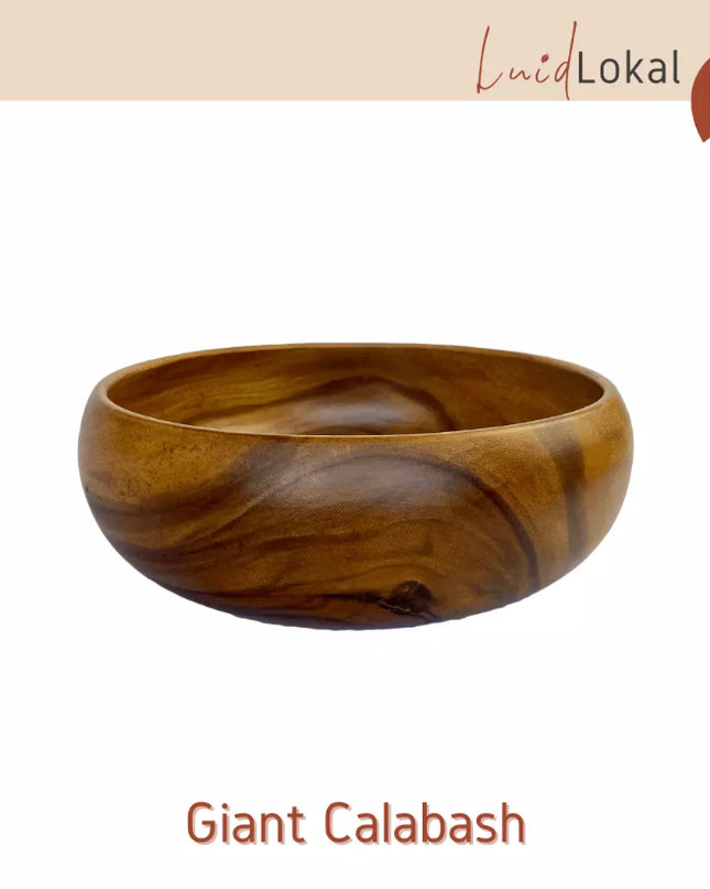 Luid Lokal Giant Calabash Bowl Family Salad Soup Server Foot Hand Spa Bowl Acacia Wood