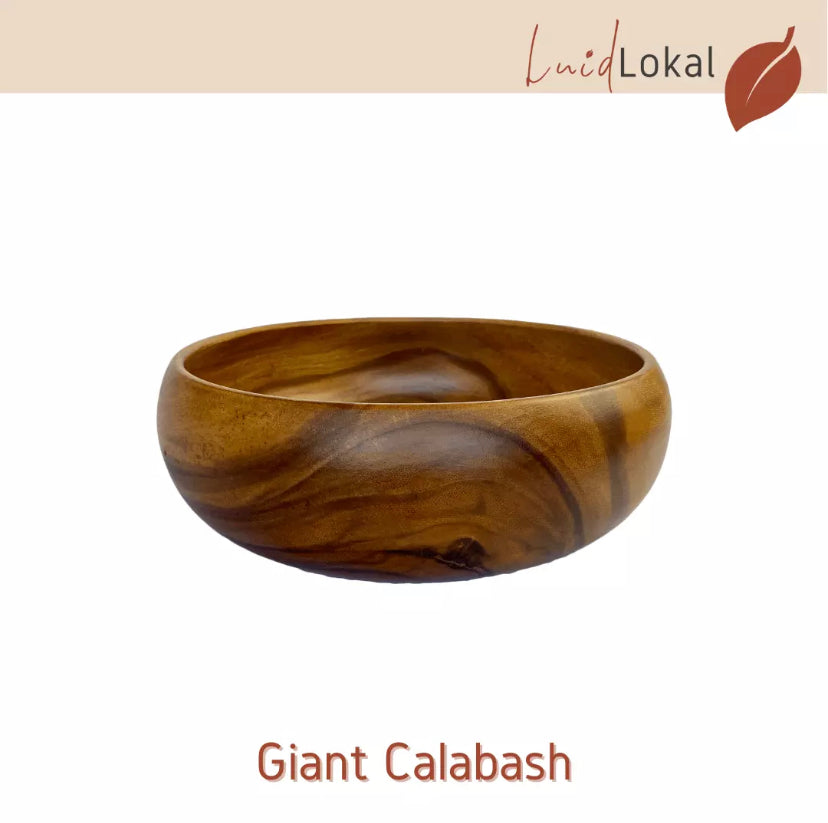 Luid Lokal Giant Calabash Bowl Family Salad Soup Server Foot Hand Spa Bowl Acacia Wood