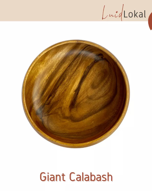 Luid Lokal Giant Calabash Bowl Family Salad Soup Server Foot Hand Spa Bowl Acacia Wood