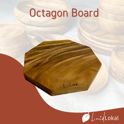 Luid Lokal Octagon Chopping Board Serveware Trivet Acacia Wood