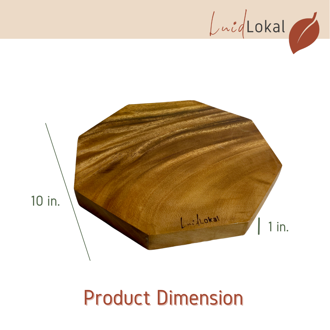 Luid Lokal Octagon Chopping Board Serveware Trivet Acacia Wood