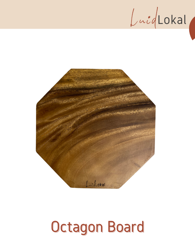 Luid Lokal Octagon Chopping Board Serveware Trivet Acacia Wood