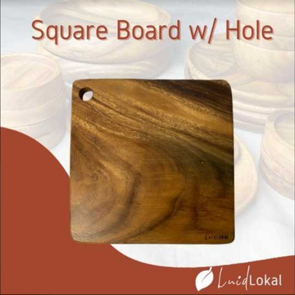 Luid Lokal Square Chopping Board with Hole Acacia Wood