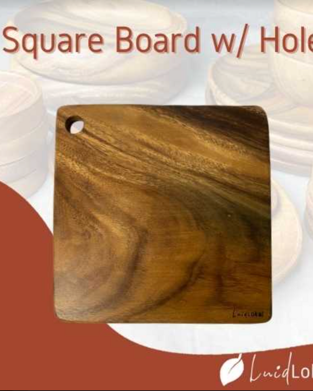 Luid Lokal Square Chopping Board with Hole Acacia Wood