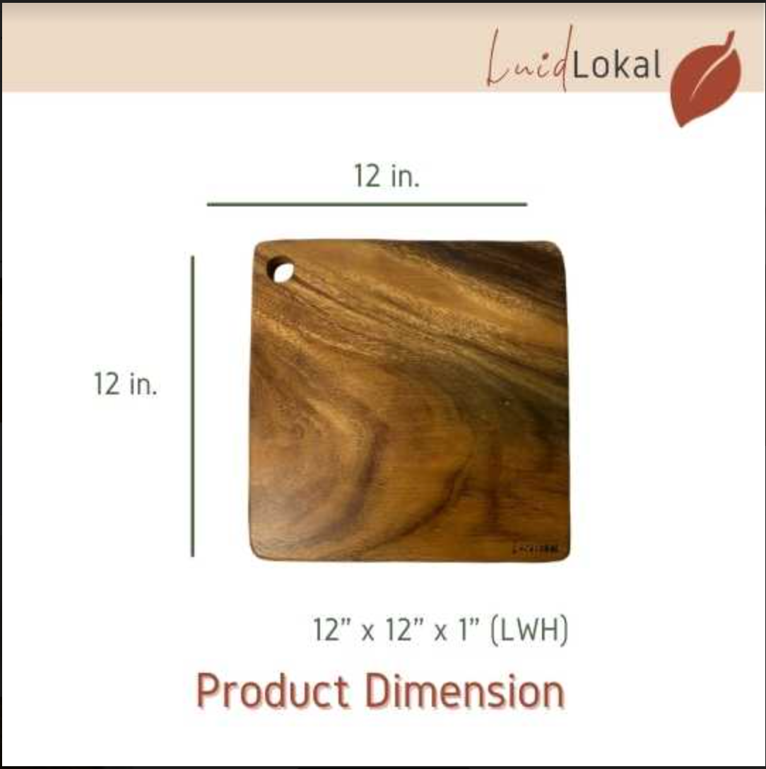 Luid Lokal Square Chopping Board with Hole Acacia Wood