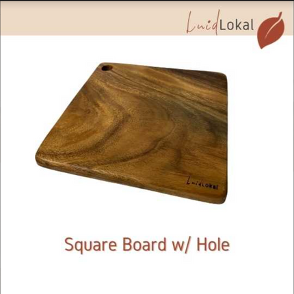 Luid Lokal Square Chopping Board with Hole Acacia Wood