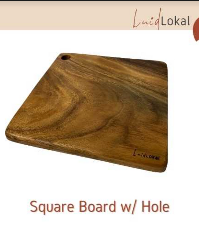 Luid Lokal Square Chopping Board with Hole Acacia Wood