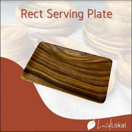 Luid Lokal Rectangle Plate Server Tray Acacia Wood