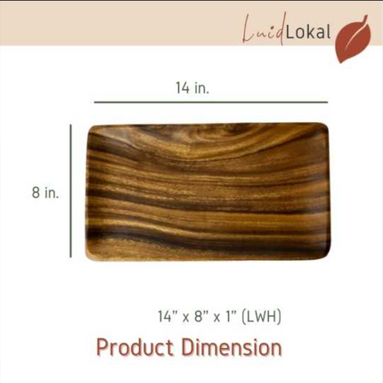 Luid Lokal Rectangle Plate Server Tray Acacia Wood