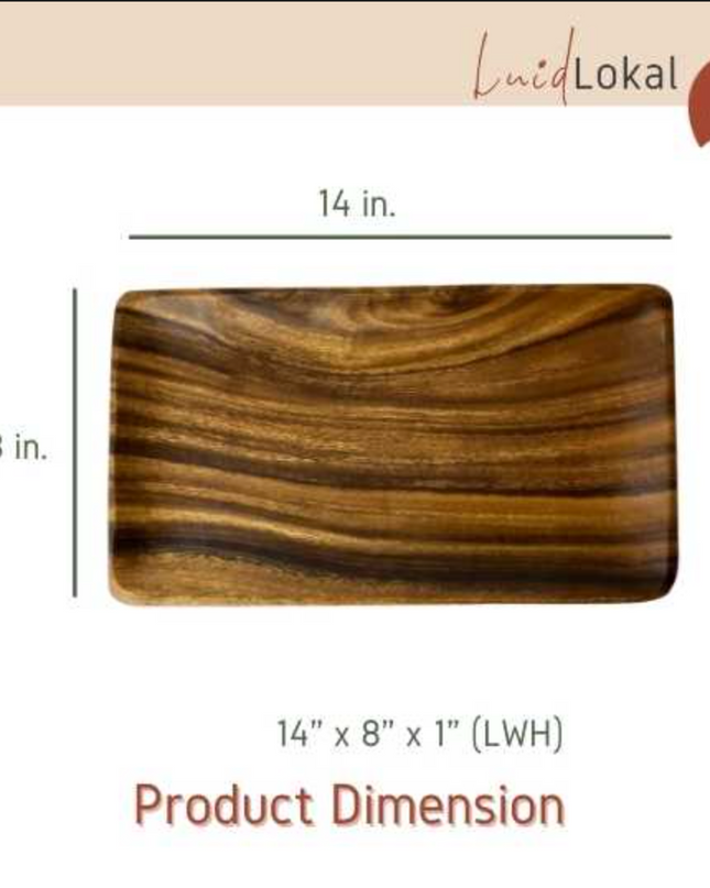 Luid Lokal Rectangle Plate Server Tray Acacia Wood