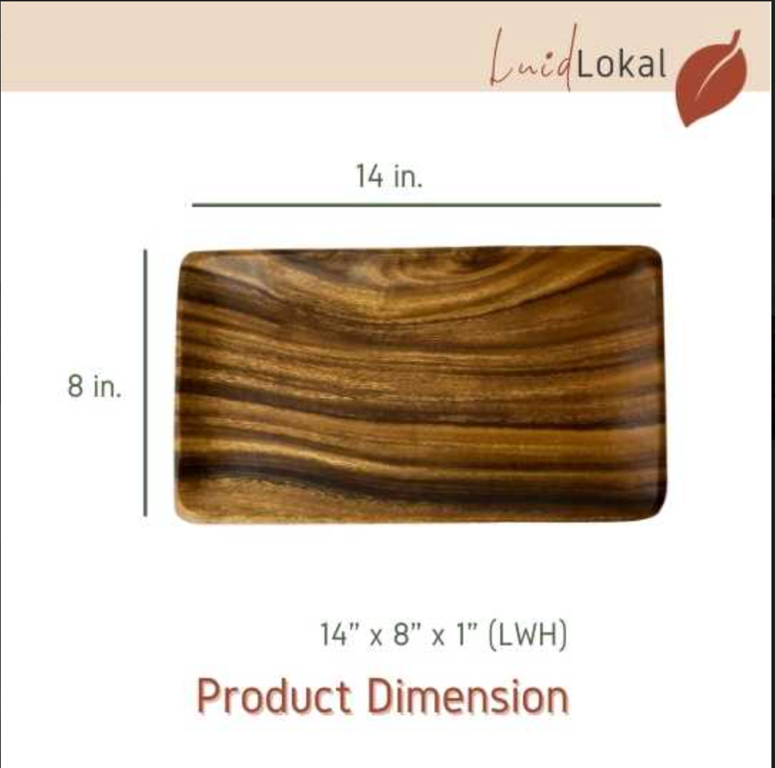 Luid Lokal Rectangle Plate Server Tray Acacia Wood