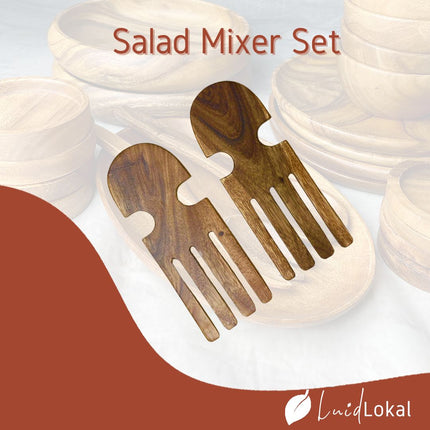 Luid Lokal Salad Mixer Set Acacia Wood
