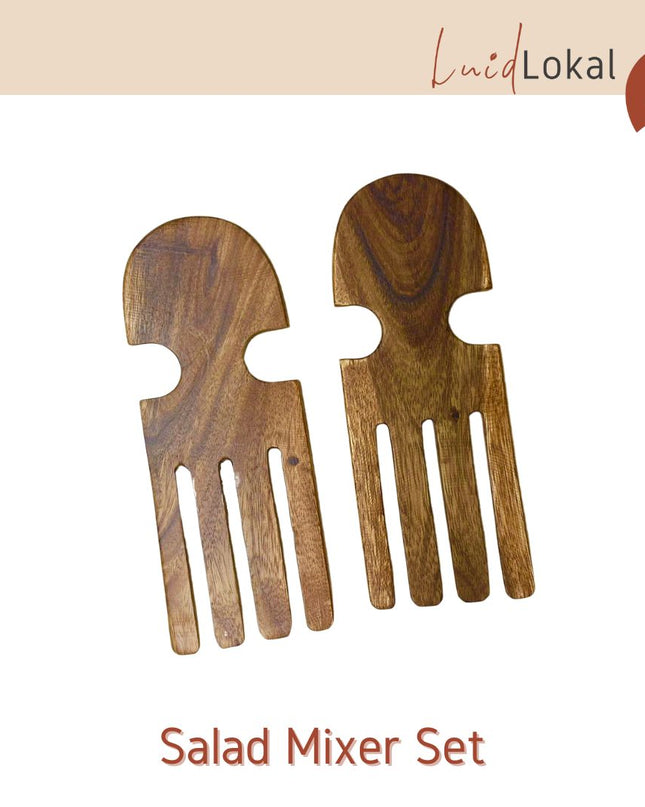Luid Lokal Salad Mixer Set Acacia Wood