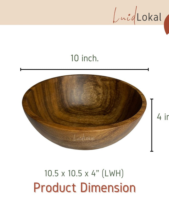 Luid Lokal Salad Bowl Server Set Acacia Wood