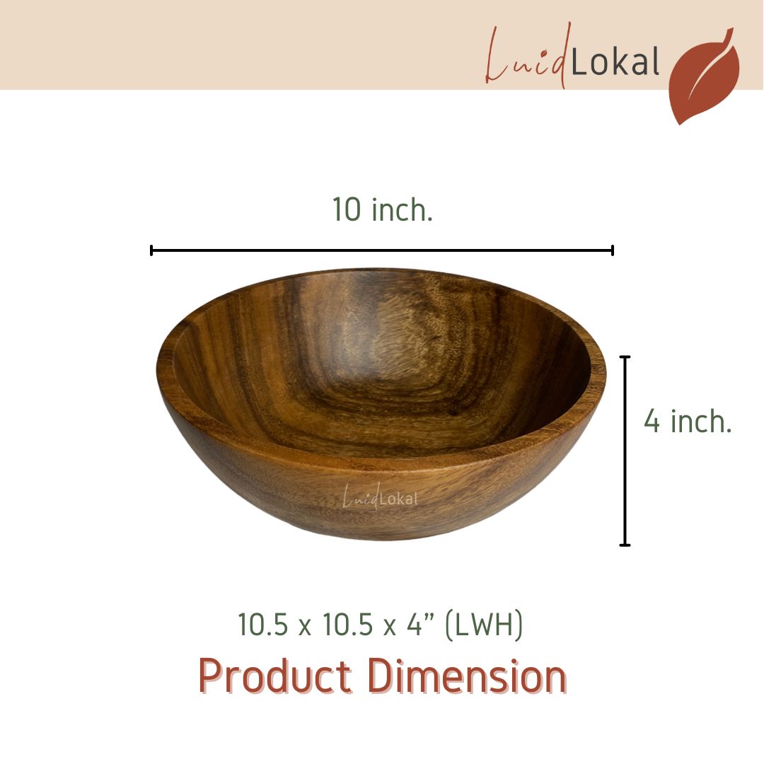 Luid Lokal Salad Bowl Server Set Acacia Wood