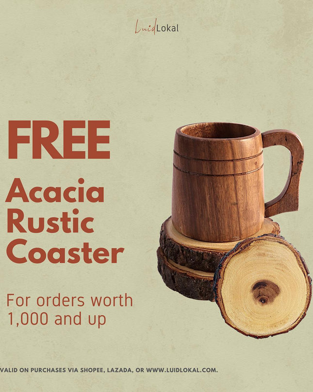 Luid Lokal Rustic Coaster Acacia Wood Slice
