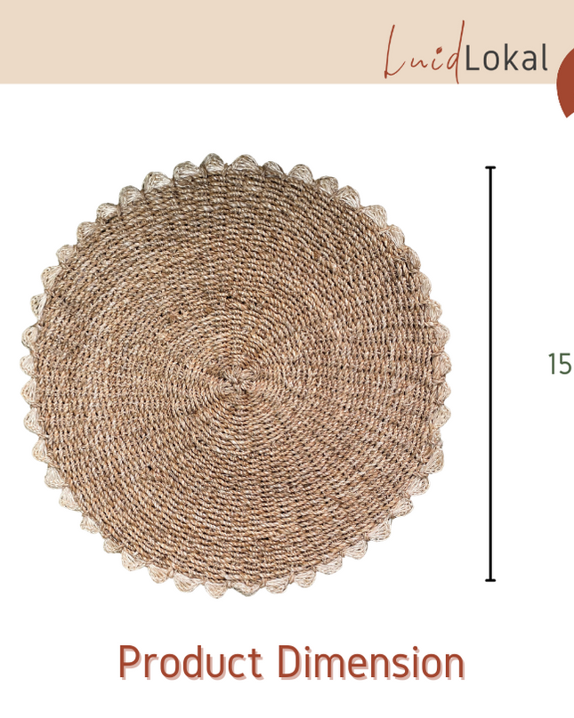 LUID LOKAL PLACEMAT CHARGER BRAIDED WOVEN ROPE NATURAL ABACA