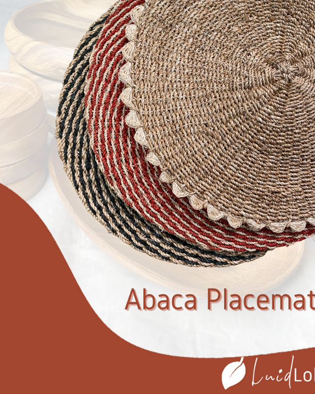LUID LOKAL PLACEMAT CHARGER BRAIDED WOVEN ROPE NATURAL ABACA