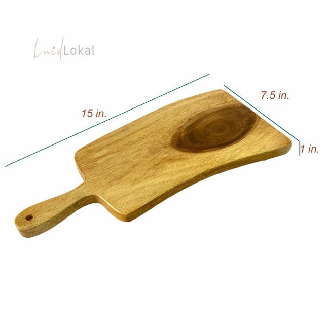 Luid Lokal Cutting Board Set Knife Chopping Board Charcuterie Board Round with Juice Groove Acacia Wood