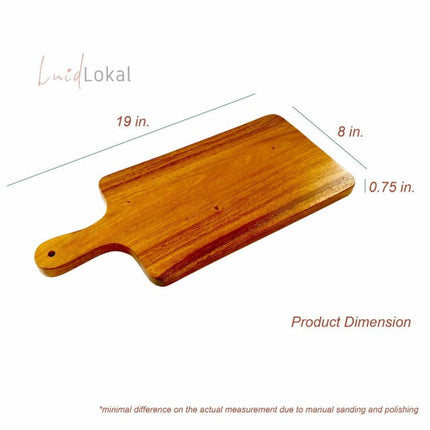 Luid Lokal Cheese Board Rectangle with Handle Round Serving Board Sandwich Bread Acacia Wood
