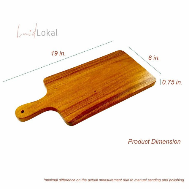 Luid Lokal Cheese Board Rectangle with Handle Round Serving Board Sandwich Bread Acacia Wood