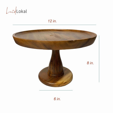 Luid Lokal Wooden Cake Cupcake Stand Two-Way Acacia Wood