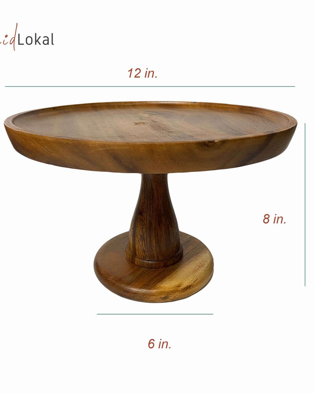 Luid Lokal Wooden Cake Cupcake Stand Two-Way Acacia Wood
